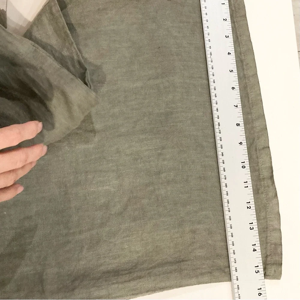 nwot BEACHWOOD BABY Jumpsuit One-Size Linen ITALY Olive Oversized Wide RuchStrap - Picture 11 of 11